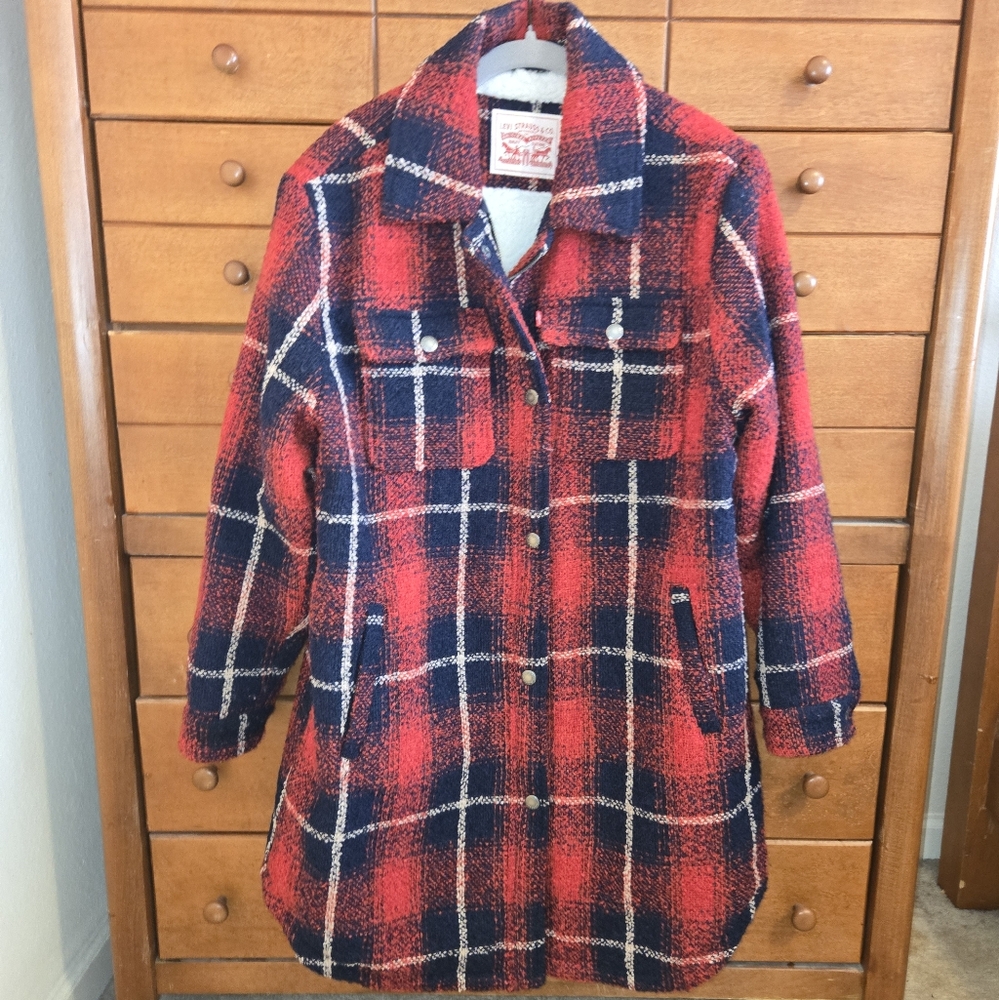Levi's Red/Blue Plaid Jacket Sz Large